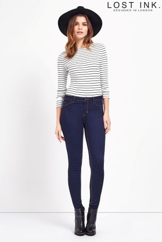 Lost Ink Striped Pocket Detail Body Top